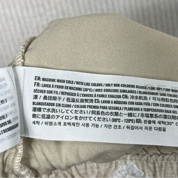 Abercrombie & Fitch Linen Blend Embroidered Pull On Shorts MEDIUM - Picture 12 of 16